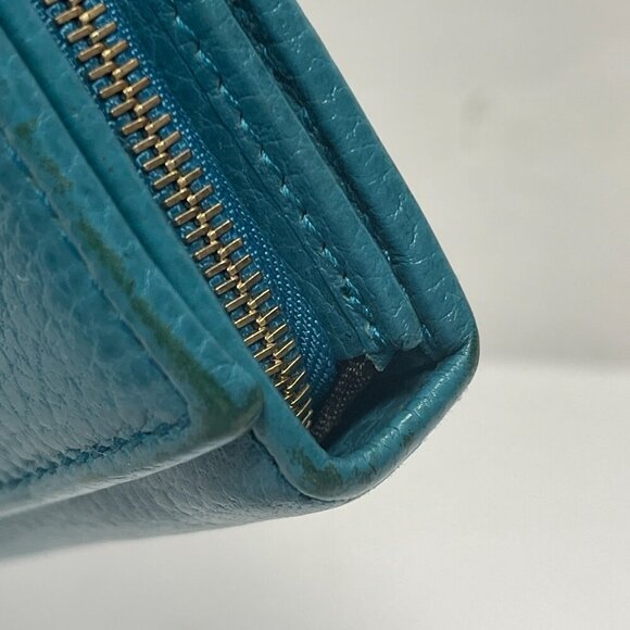 Gucci Blue Pebbled Leather Swing Continental Wallet - Preowned - Picture 9 of 16